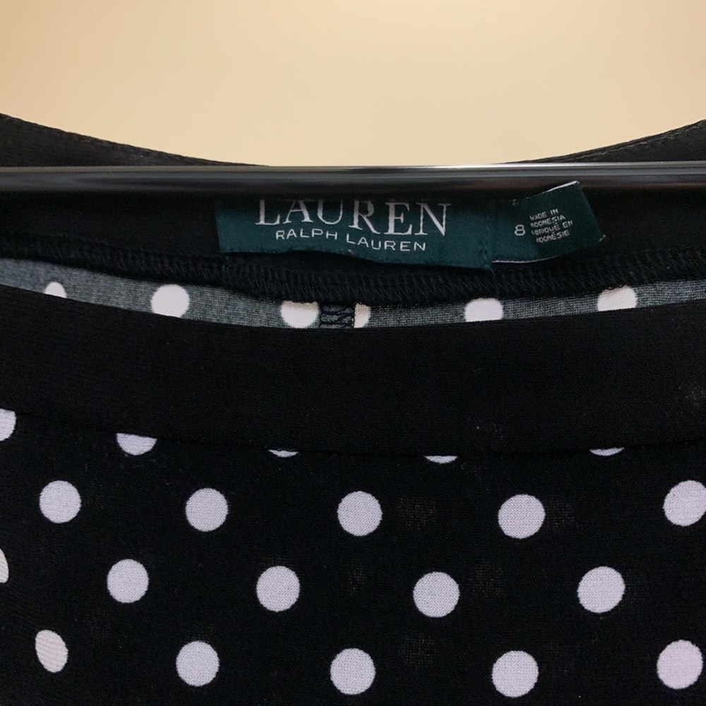 Lauren Ralph Lauren black & white polka dot dress.